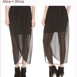 Alice and Olivia edgy tulip draped skirt